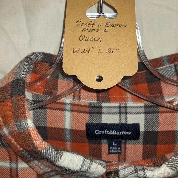 SOLD! WeQUEEN Concert Plaid Flannel Shirt Hand Crafted Upcycled Handmade - Picture 6 of 11